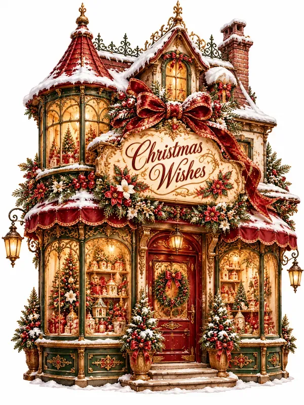 Festive Christmas Wishes Clipart