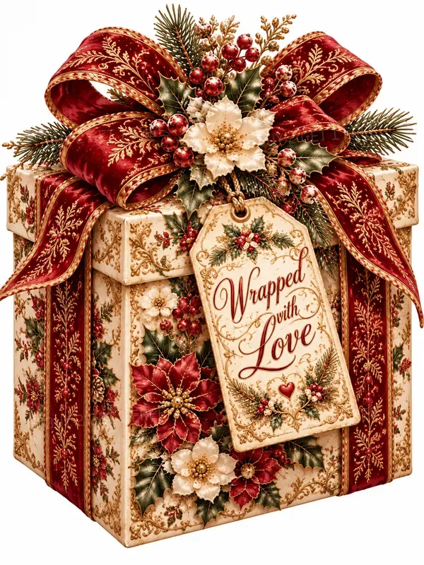 Festive Christmas Wishes Clipart