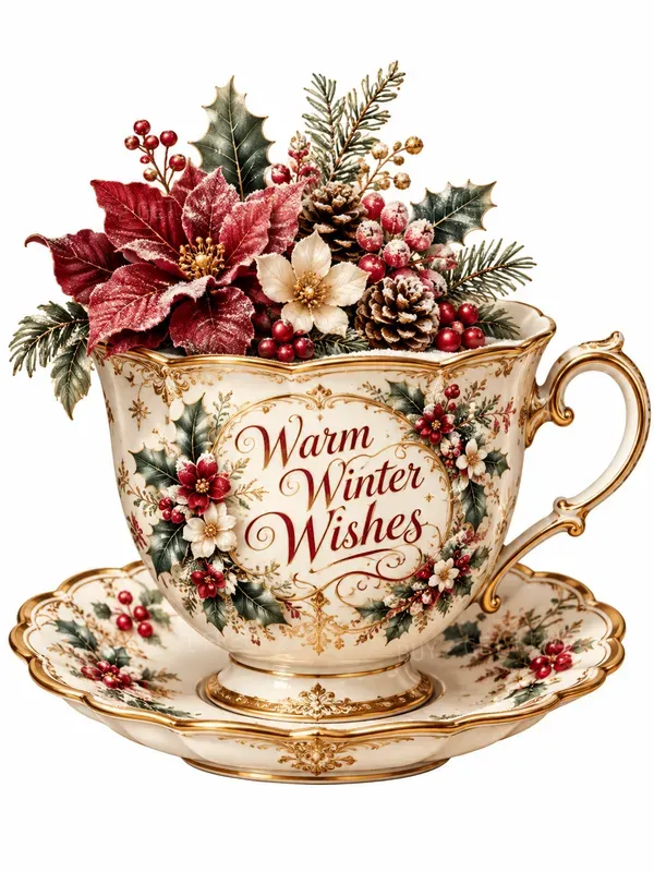 Festive Christmas Wishes Clipart