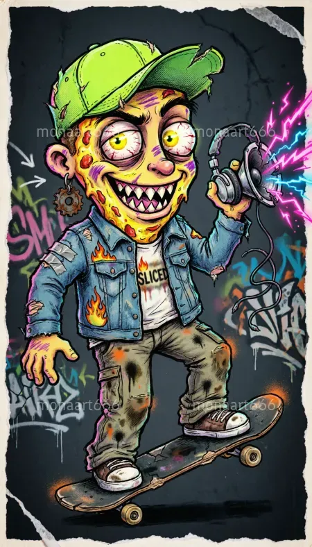 90s Grunge Food Mascot Posters