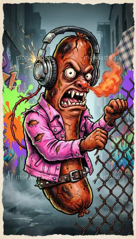 90s Grunge Food Mascot Posters