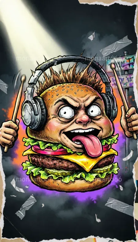 90s Grunge Food Mascot Posters