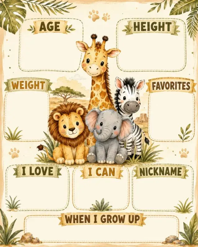 Kids Birthday Milestone Posters