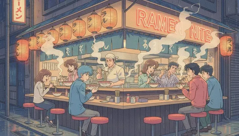 90s Retro Aesthetic Anime Illustrations