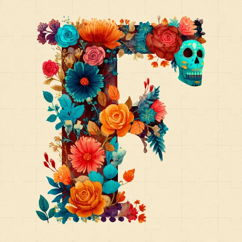 Da De Los Muertos Floral Letters