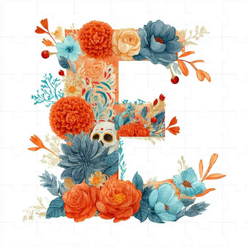 Da De Los Muertos Floral Letters