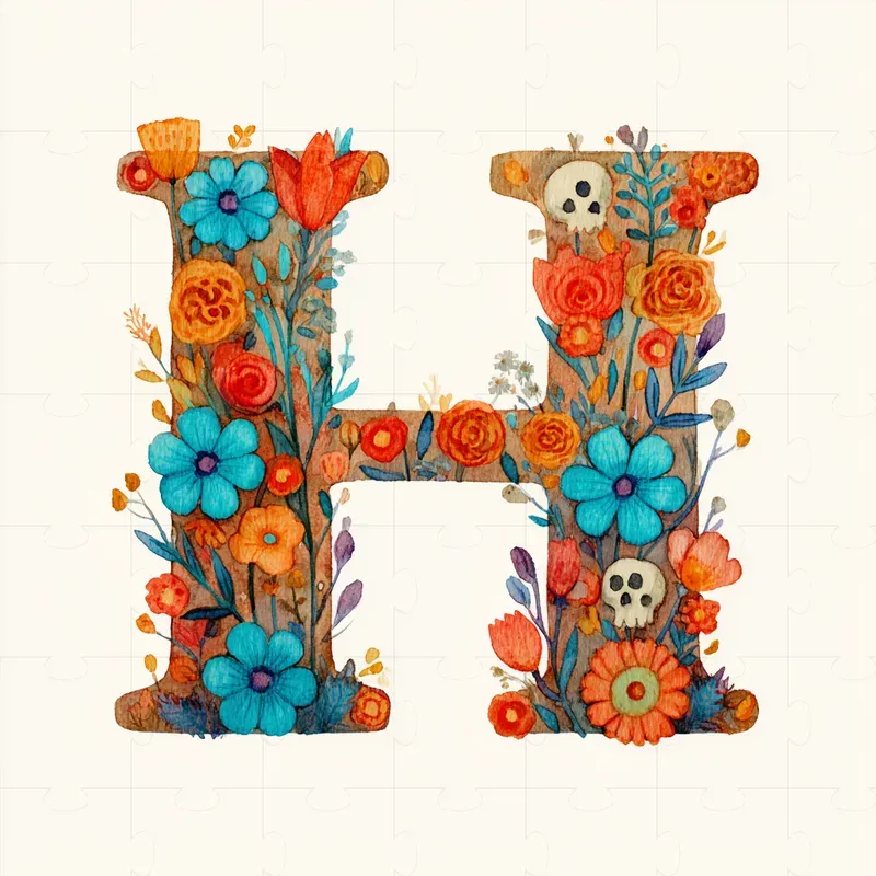 Da De Los Muertos Floral Letters
