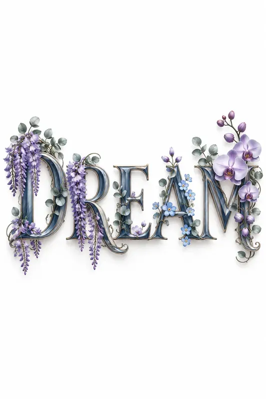 Luxury Floral Typography Art
