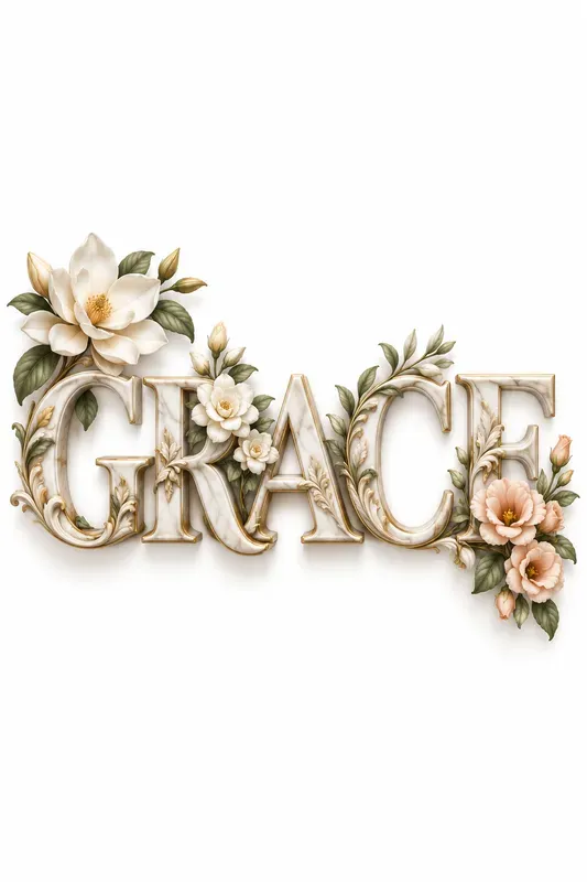 Luxury Floral Typography Art