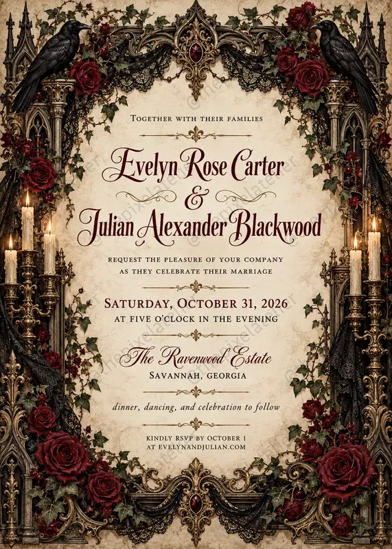 Halloween Wedding Invitation Designer