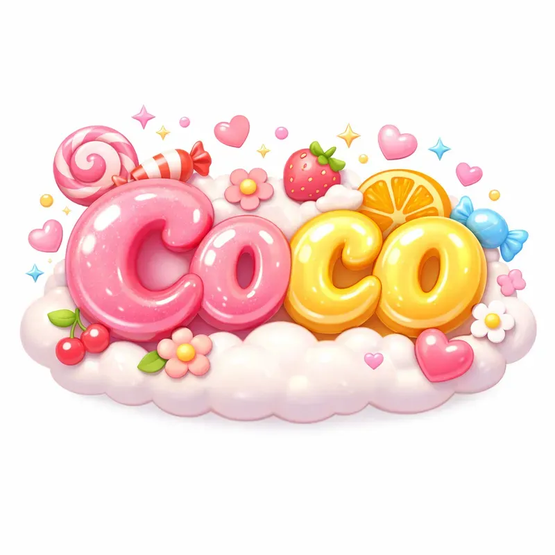 Kawaii Pastel 3D Logos