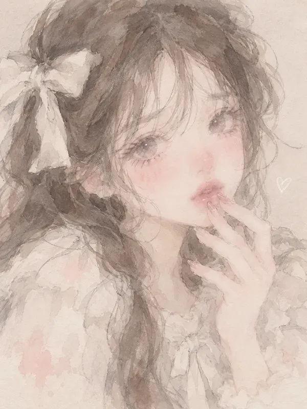 Soft Watercolor Girly Sketches Kawaii