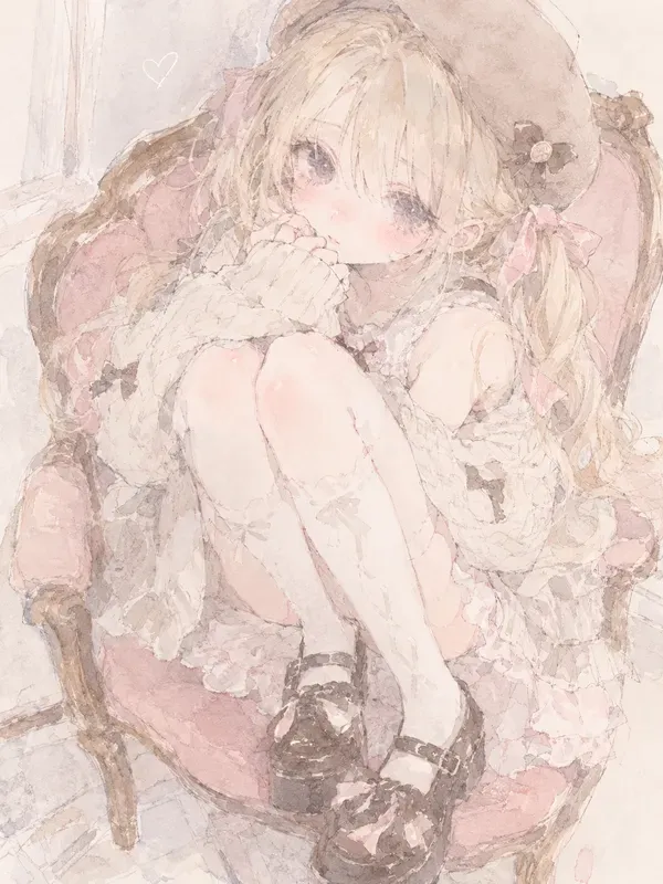 Soft Watercolor Girly Sketches Kawaii