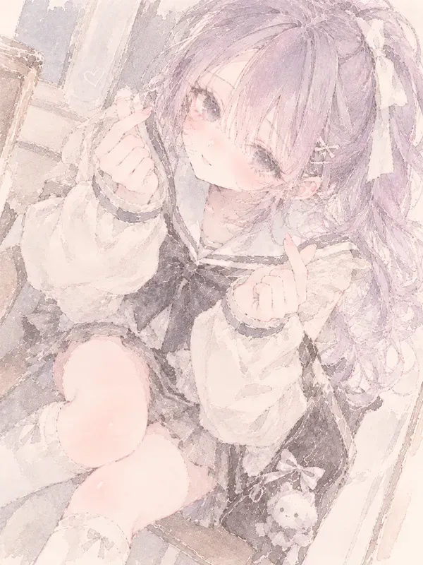 Soft Watercolor Girly Sketches Kawaii