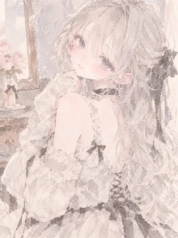 Soft Watercolor Girly Sketches Kawaii