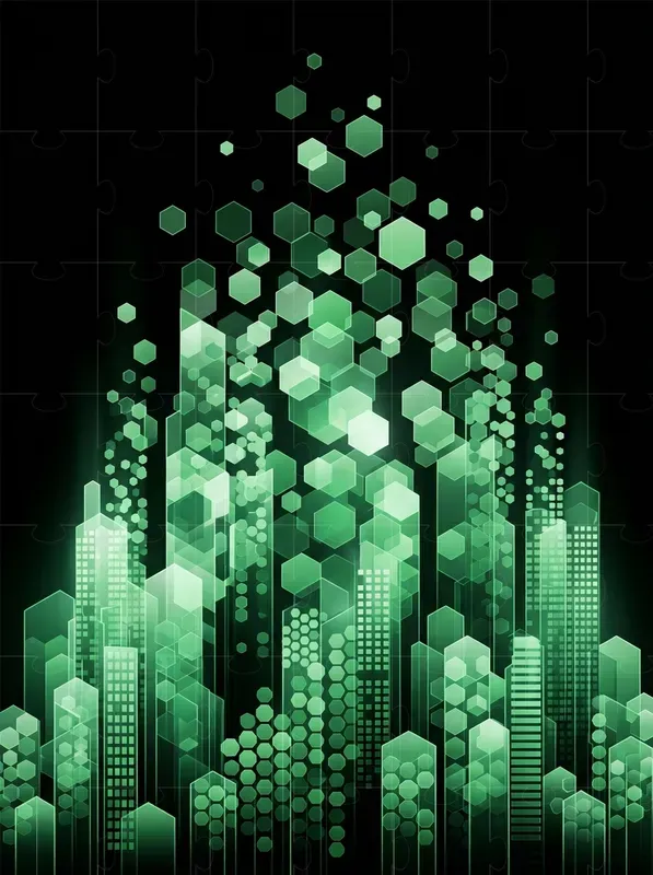 Digital Hexagon Art
