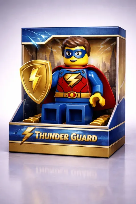 3D Toy Brick Minifigure Box Renders