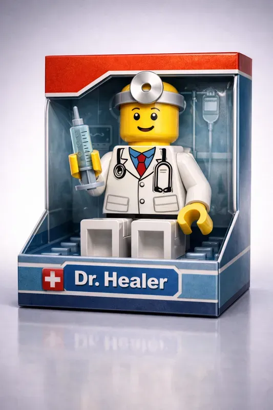 3D Toy Brick Minifigure Box Renders