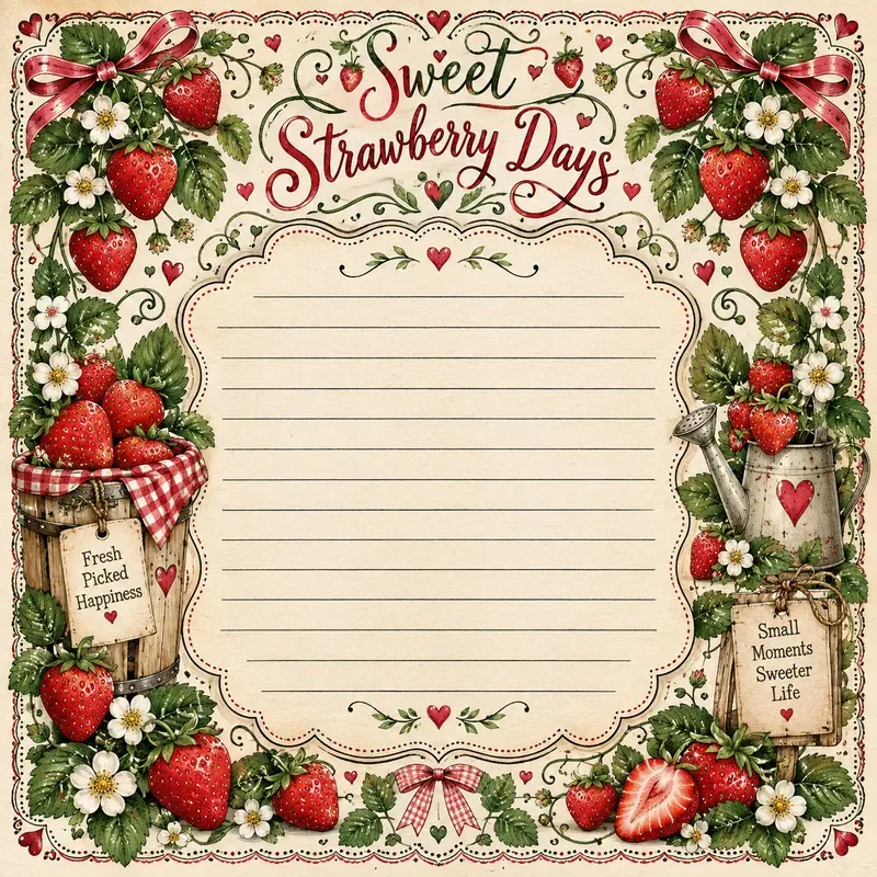 Whimsical Fruit Recipe Journal Pages