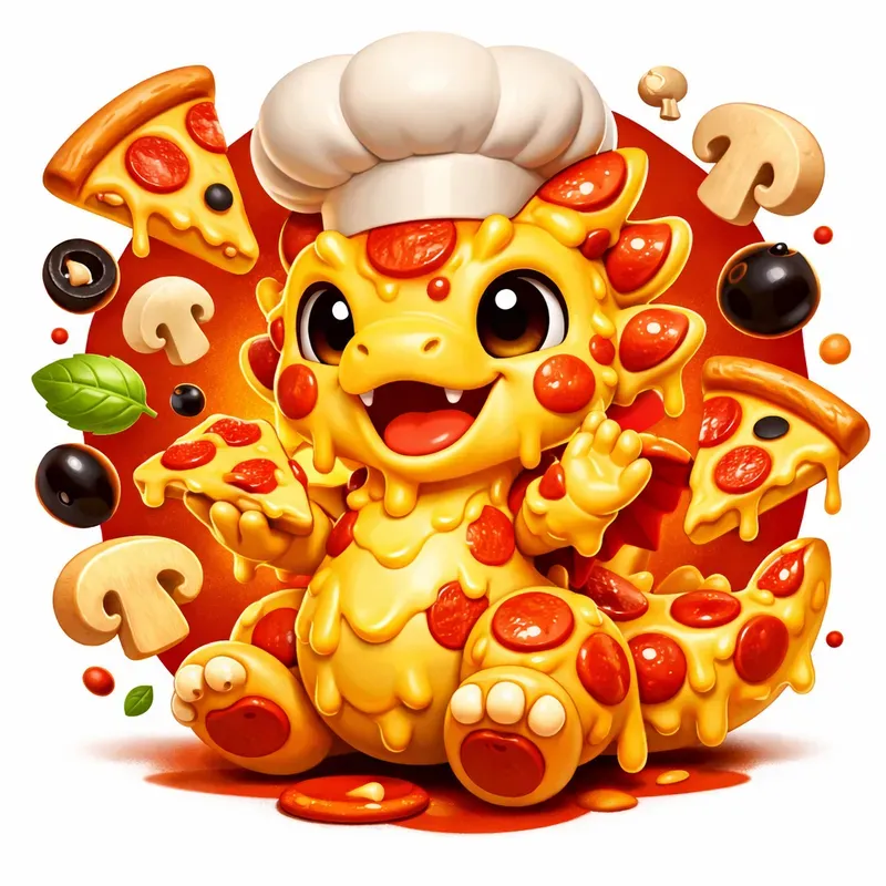 Cute 3D Food Mascot Logos