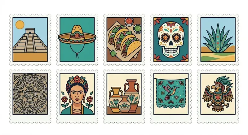 Stylized National Landmark Stamps