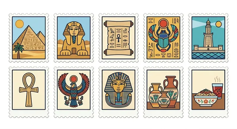 Stylized National Landmark Stamps