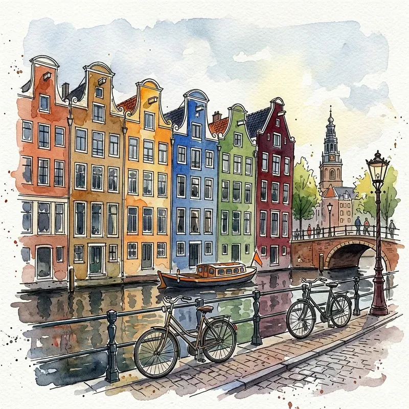 Watercolor Ink City Sketches