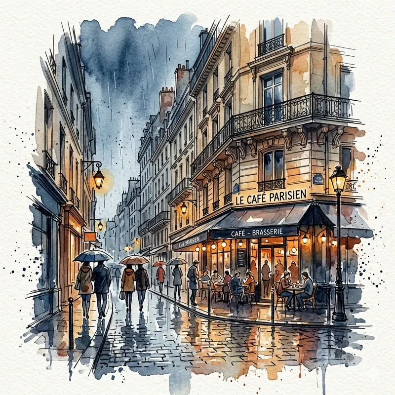 Watercolor Ink City Sketches