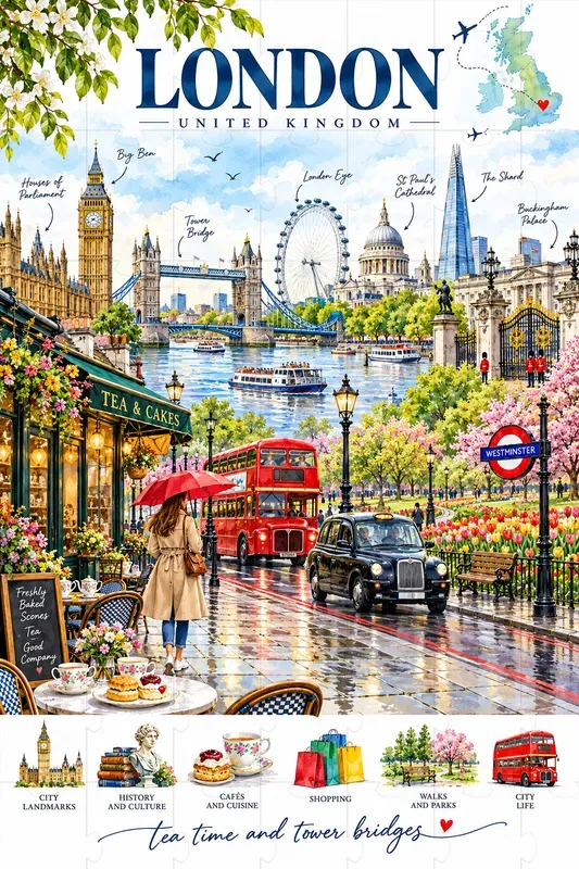 Vibrant Watercolor City Travel Posters
