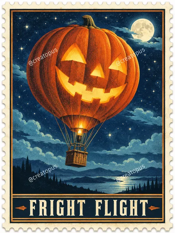 Halloween Travel Postage Stamps