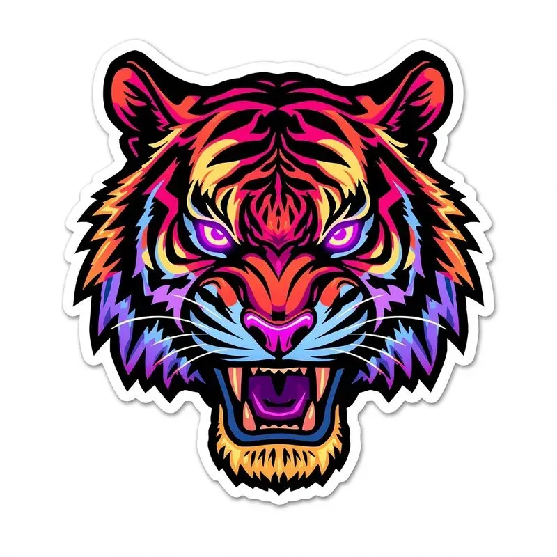 3D Cyberpunk Animal Vector Stickers