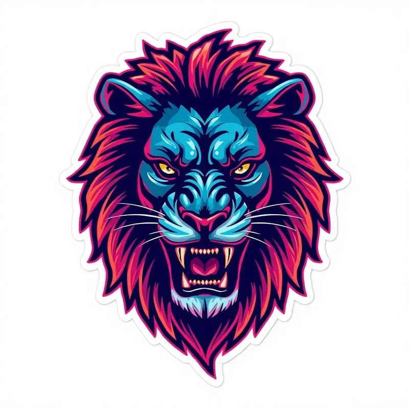 3D Cyberpunk Animal Vector Stickers