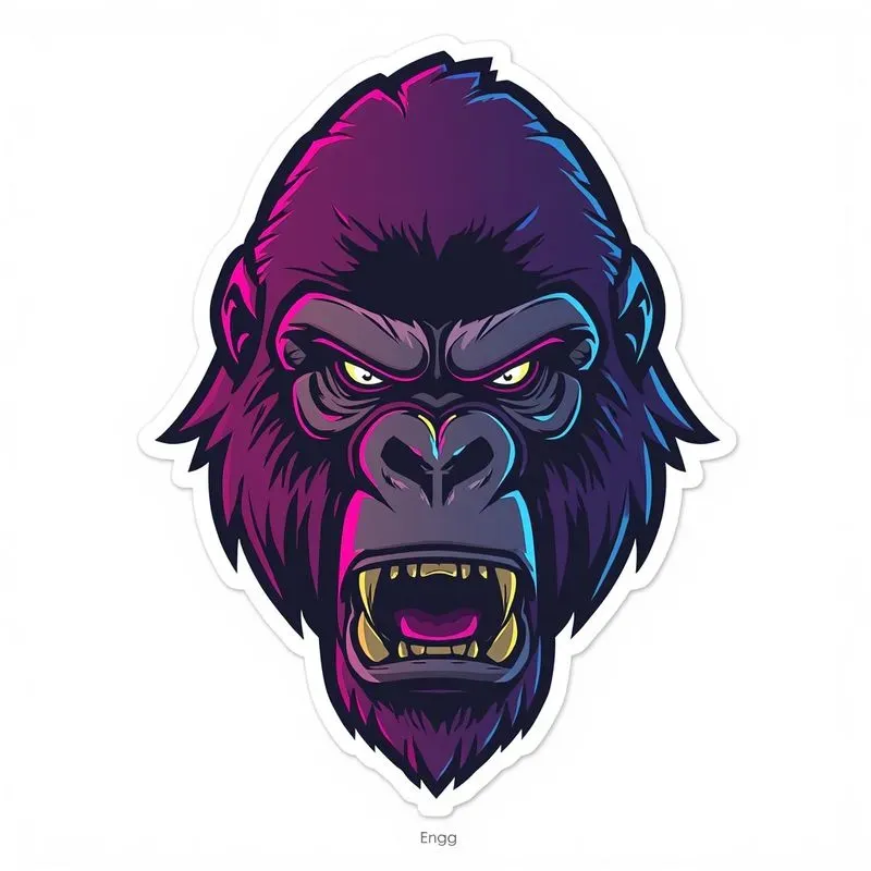 3D Cyberpunk Animal Vector Stickers