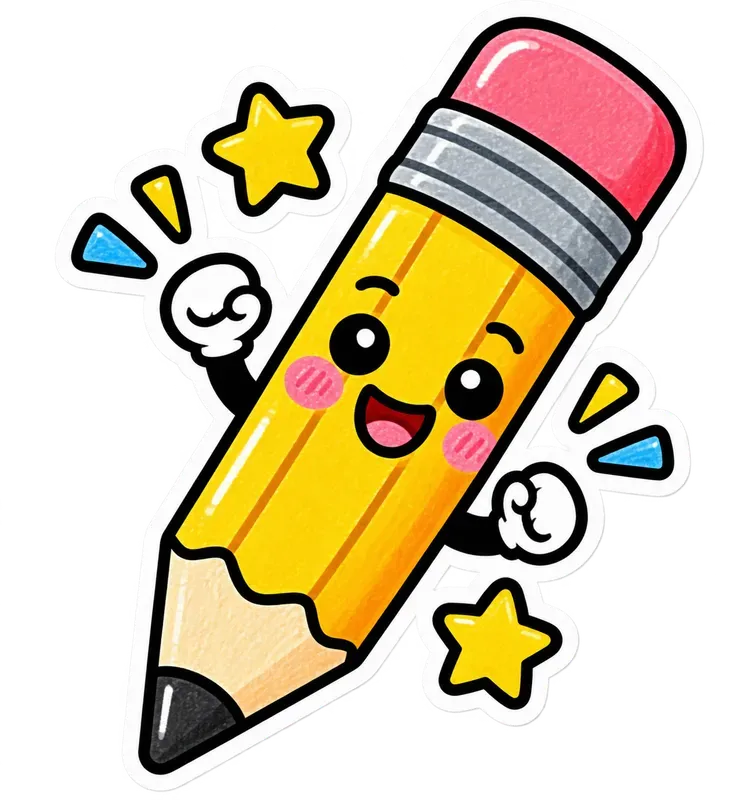 Cute Education Sticker Cliparts