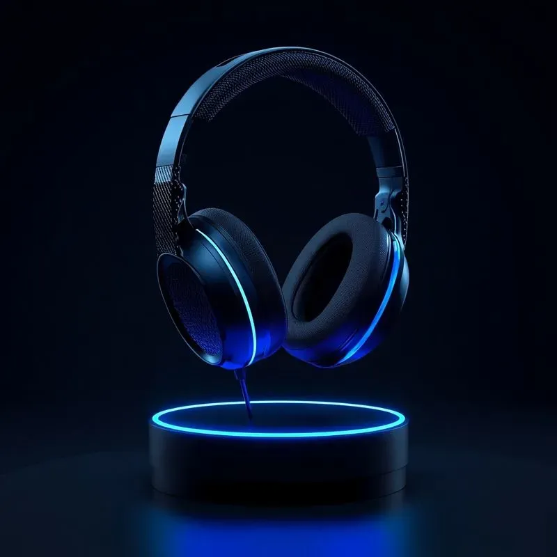 3D Floating Cyberpunk Headphones