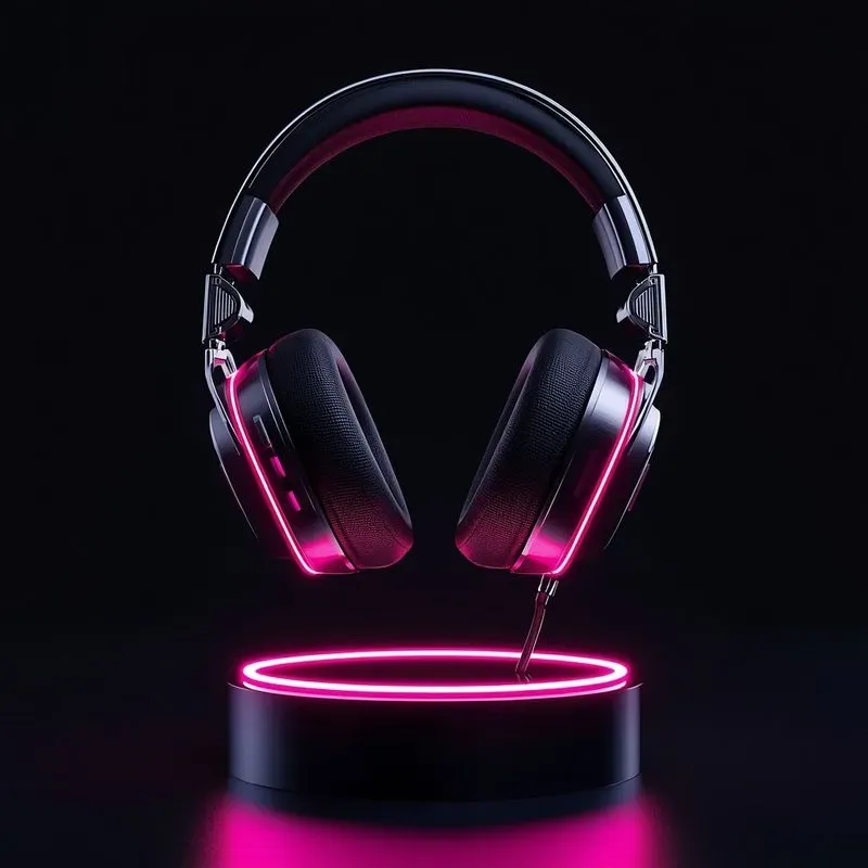 3D Floating Cyberpunk Headphones