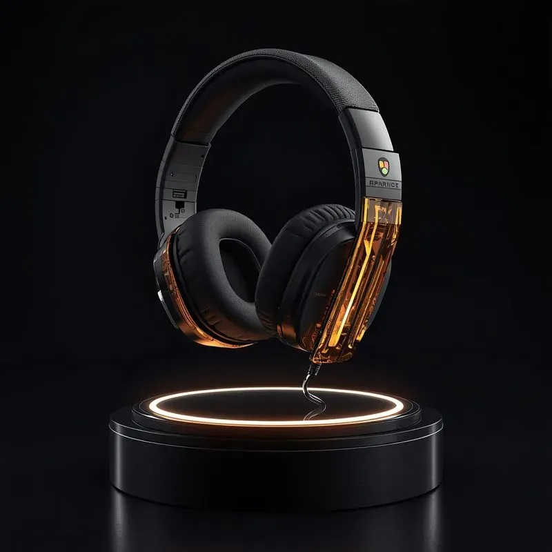 3D Floating Cyberpunk Headphones