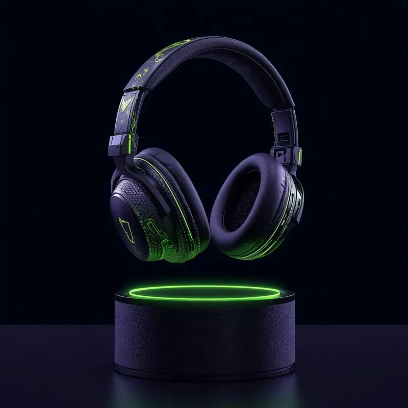 3D Floating Cyberpunk Headphones