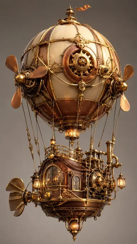 Aesthetic 3D Steampunk Illustrations
