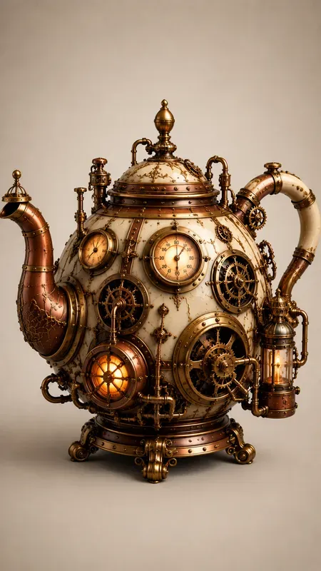 Aesthetic 3d Steampunk Illustrations