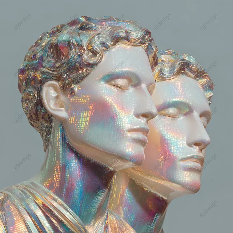 Iridescent Portrait Collage Art