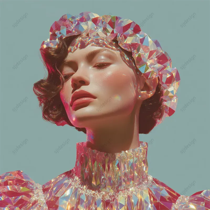 Iridescent Portrait Collage Art