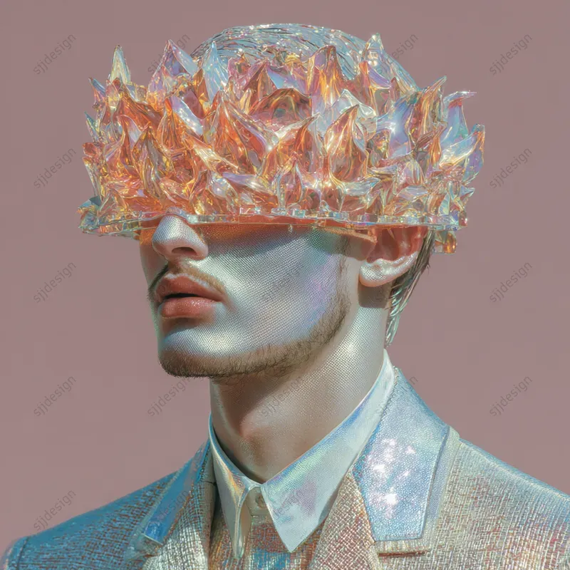 Iridescent Portrait Collage Art