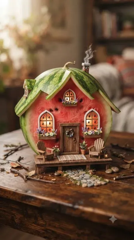 Cute Fruit Veggie Miniature Houses
