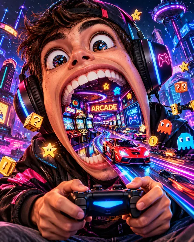 Surreal Giant Head Posters