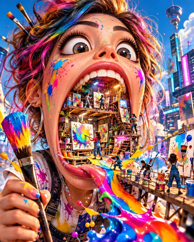 Surreal Giant Head Posters