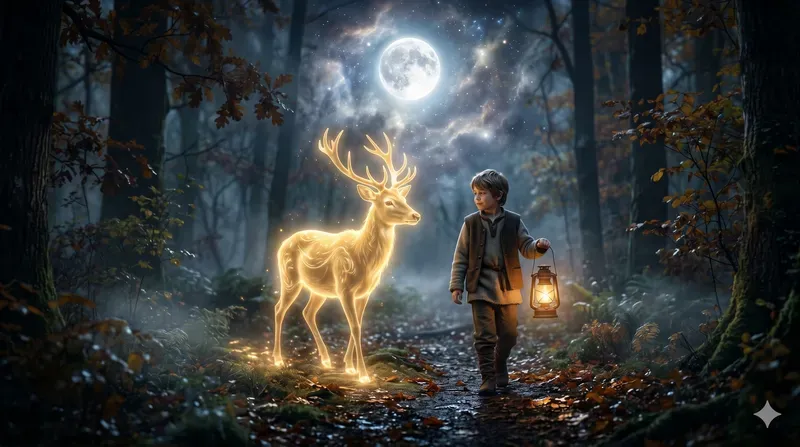 Children And Glowing Deer Nights