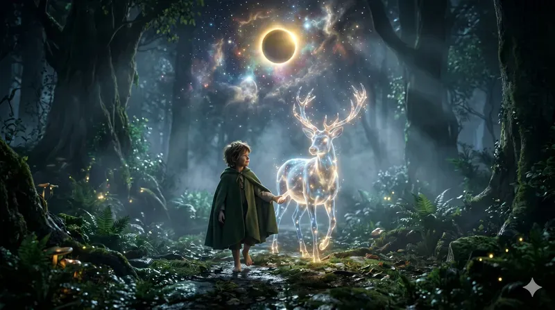 Children And Glowing Deer Nights