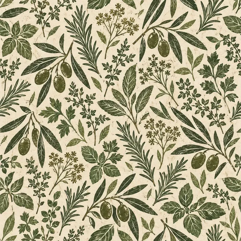 Linocut Botanical Craft Pattern Tiles