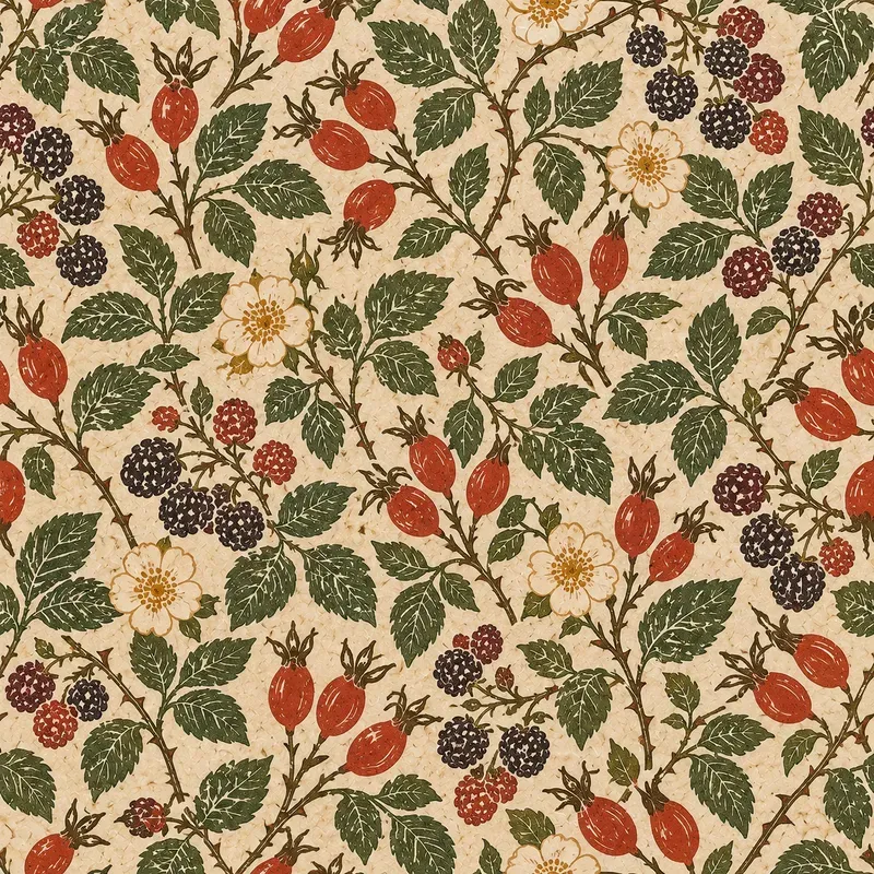 Linocut Botanical Craft Pattern Tiles